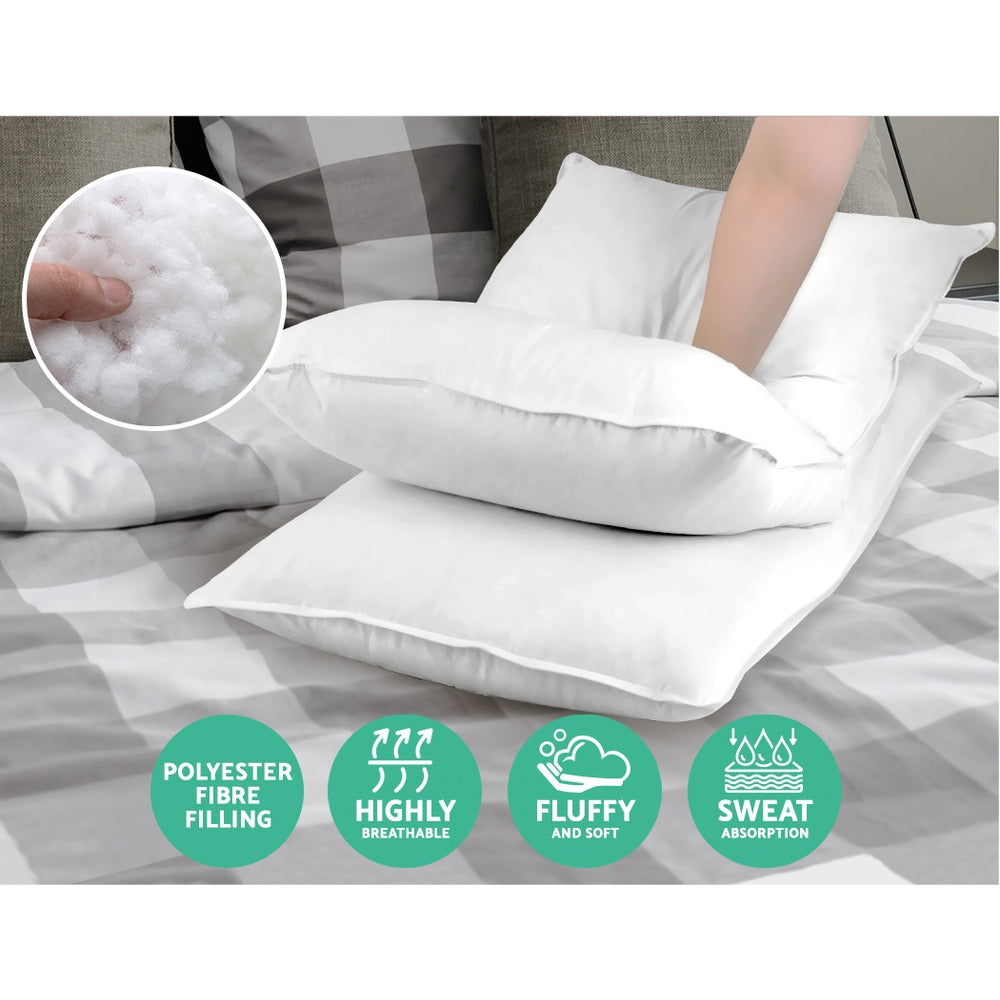 Giselle Bedding Set of 4 Medium & Firm Cotton Pillows - Newstart Furniture