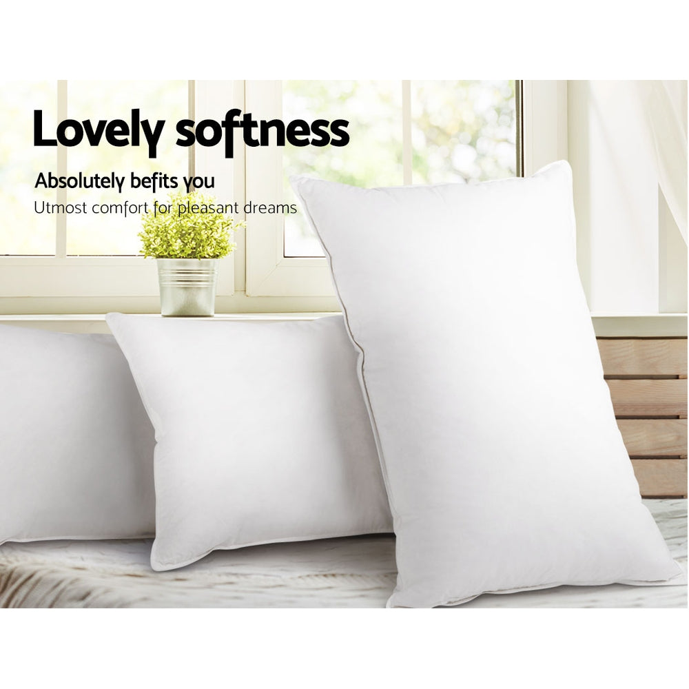 Giselle Bedding King Size 4 Pack Bed Pillow Medium*2 Firm*2 Microfibre Fiiling - Newstart Furniture