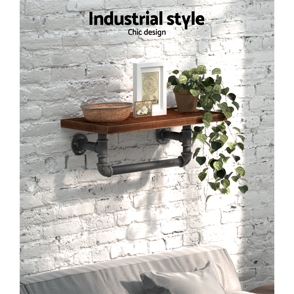 Artiss Display Shelves Wall Shelves Floating Bookshelf DIY Pipe Shelf Rustic Brackets Industrial - Newstart Furniture