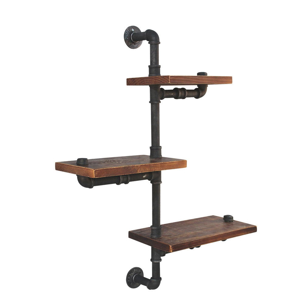 Artiss Display Shelves Bookshelf Pipe Shelf Rustic Industrial Floating Wall Shelves DIY Brackets - Newstart Furniture