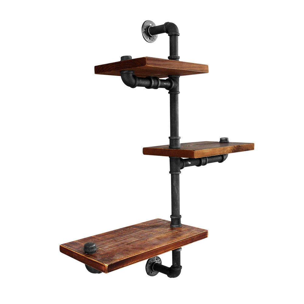 Artiss Display Shelves Bookshelf Pipe Shelf Rustic Industrial Floating Wall Shelves DIY Brackets - Newstart Furniture