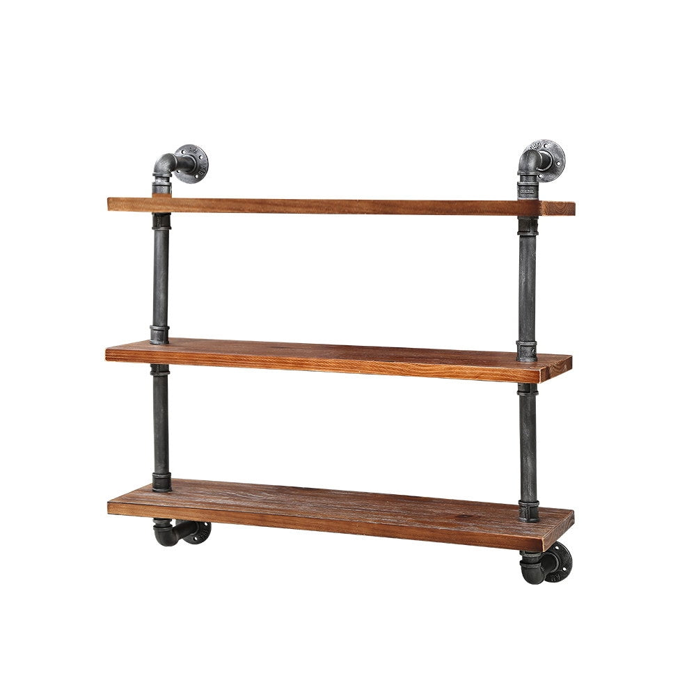 Artiss Display Wall Shelves Industrial DIY Pipe Shelf Brackets Rustic Bookshelf - Newstart Furniture