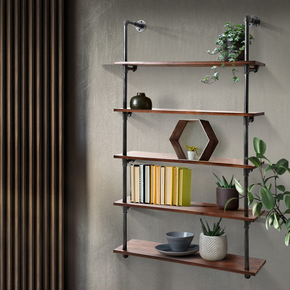 Artiss Wall Display Shelves Industrial DIY Pipe Shelf Rustic Floating Brackets - Newstart Furniture