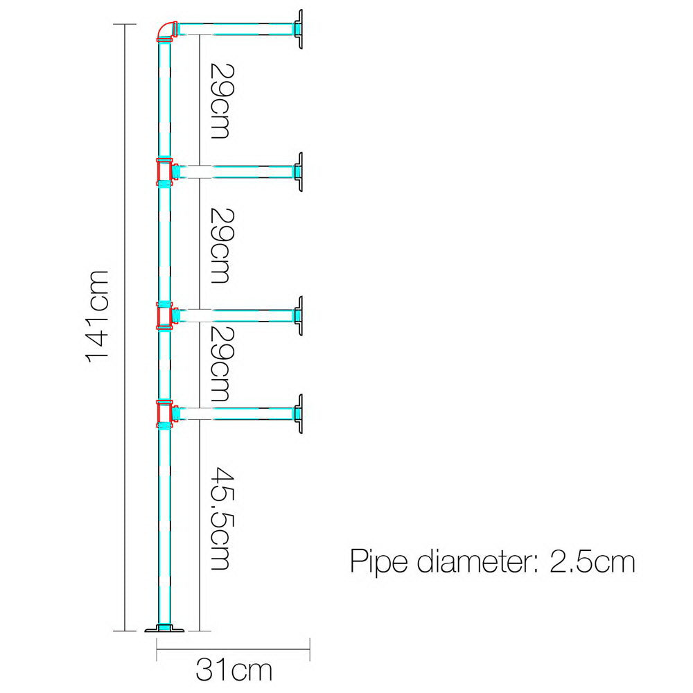 Artiss DIY Metal Ceiling Pipe Shelf Brackets - Newstart Furniture