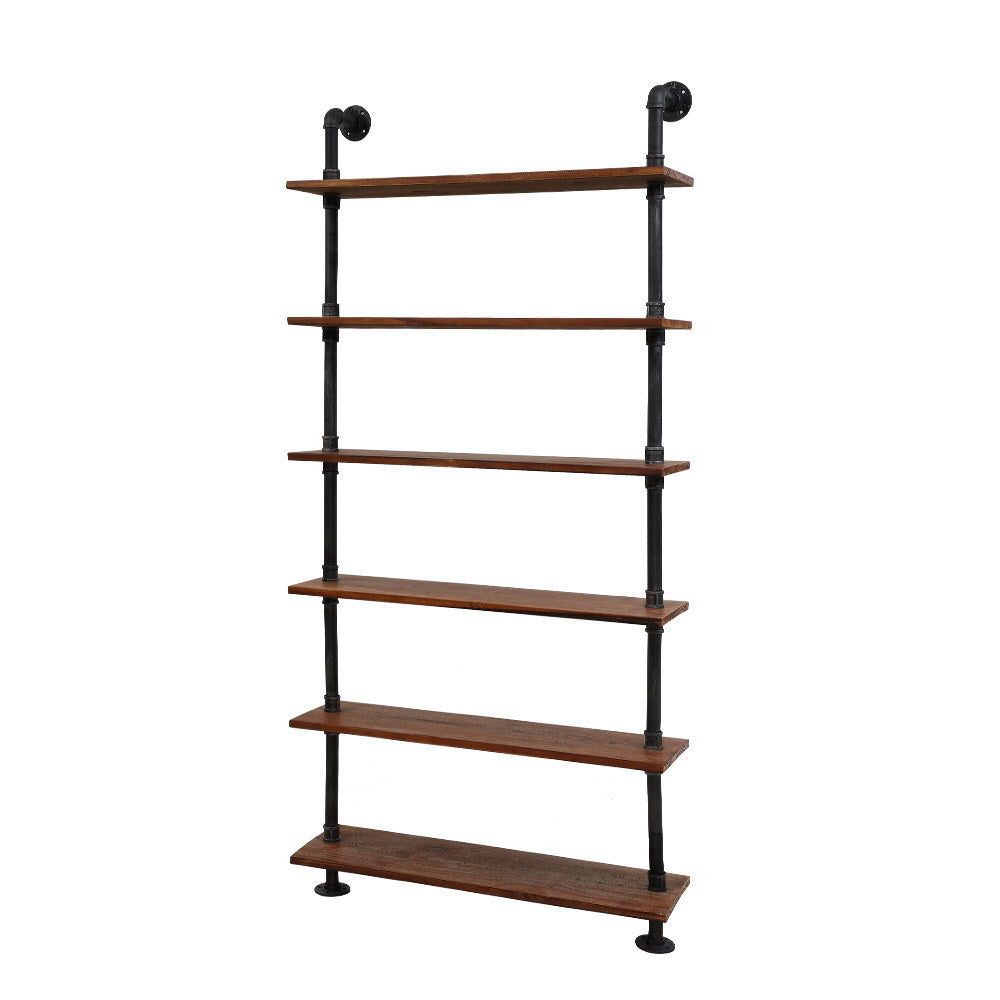 Artiss Wall Shelves Display Bookshelf Rustic Vintage DIY Pipe Shelf Brackets - Newstart Furniture