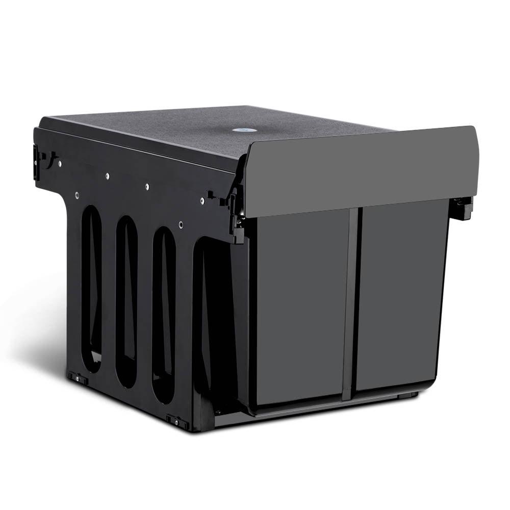 Cefito 2x15L Pull Out Bin - Black - Newstart Furniture