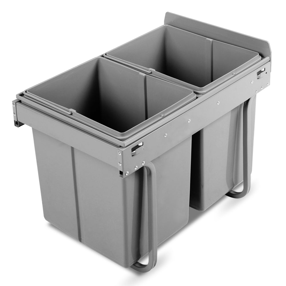 Cefito 2x20L Pull Out Bin - Grey - Newstart Furniture