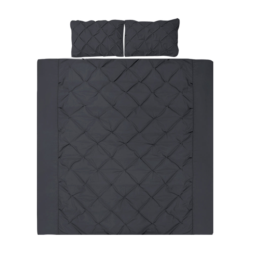 Giselle Bedding King Size Quilt Cover Set - Black - Newstart Furniture