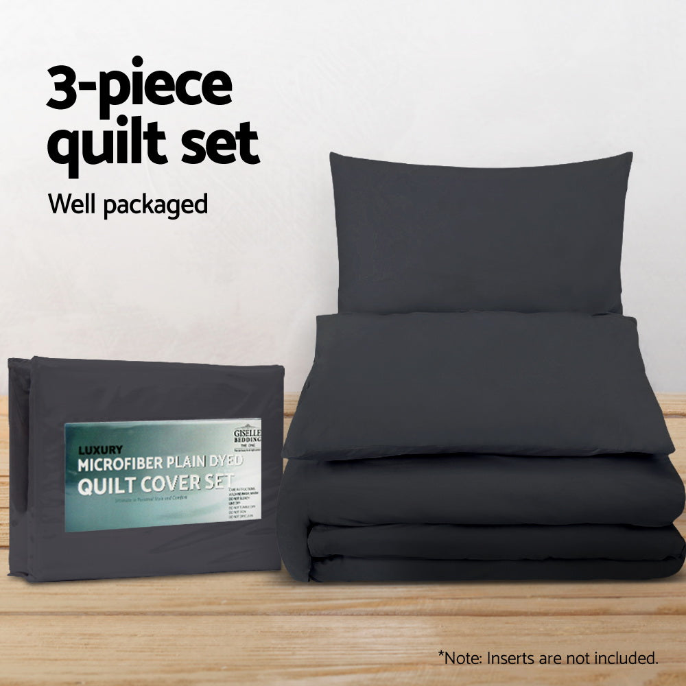 Giselle Bedding King Quilt Cover Set | Classic Black 3 Piece