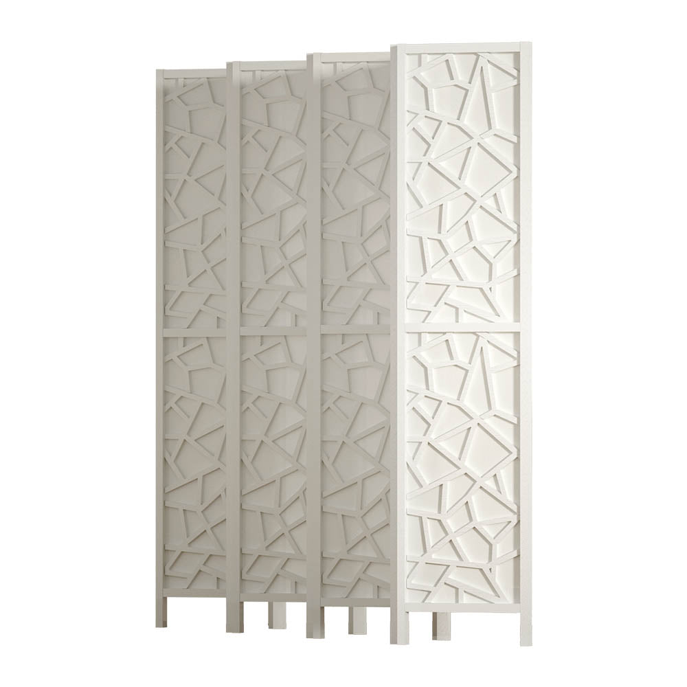 Artiss Clover Room Divider Screen Privacy Wood Dividers Stand 8 Panel White - Newstart Furniture