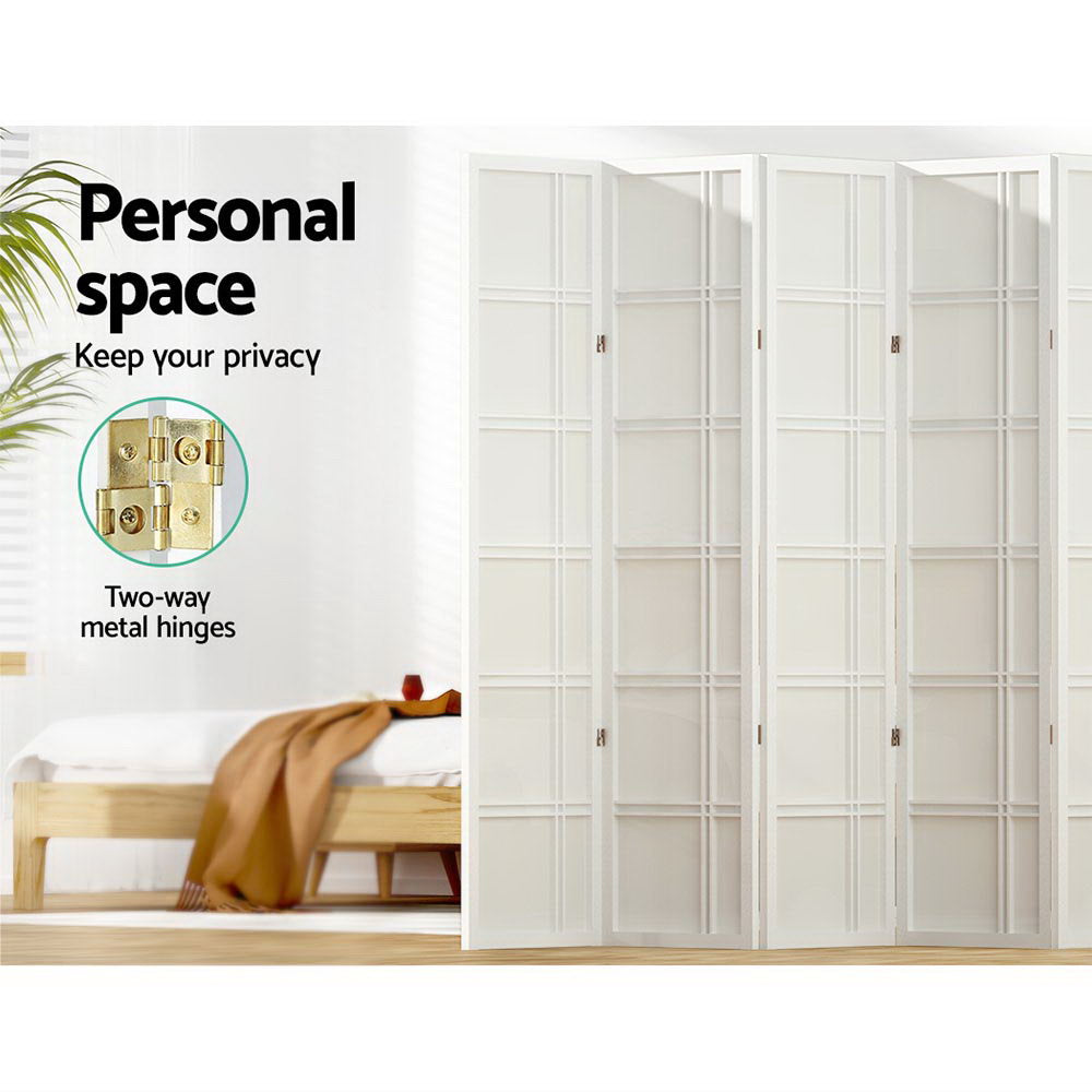 Artiss Room Divider Screen Privacy Wood Dividers Stand 8 Panel Nova White - Newstart Furniture