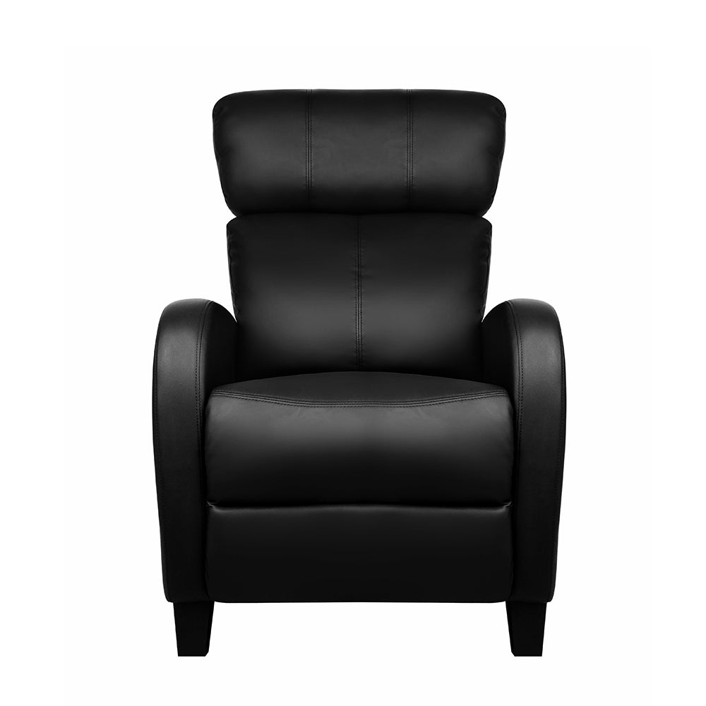 Artiss PU Leather Reclining Armchair - Black - Newstart Furniture