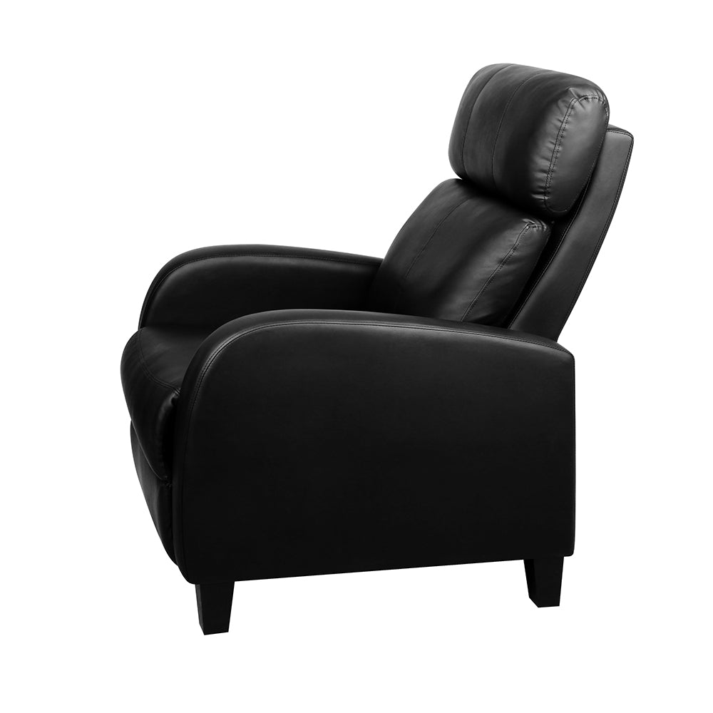 Artiss PU Leather Reclining Armchair - Black - Newstart Furniture