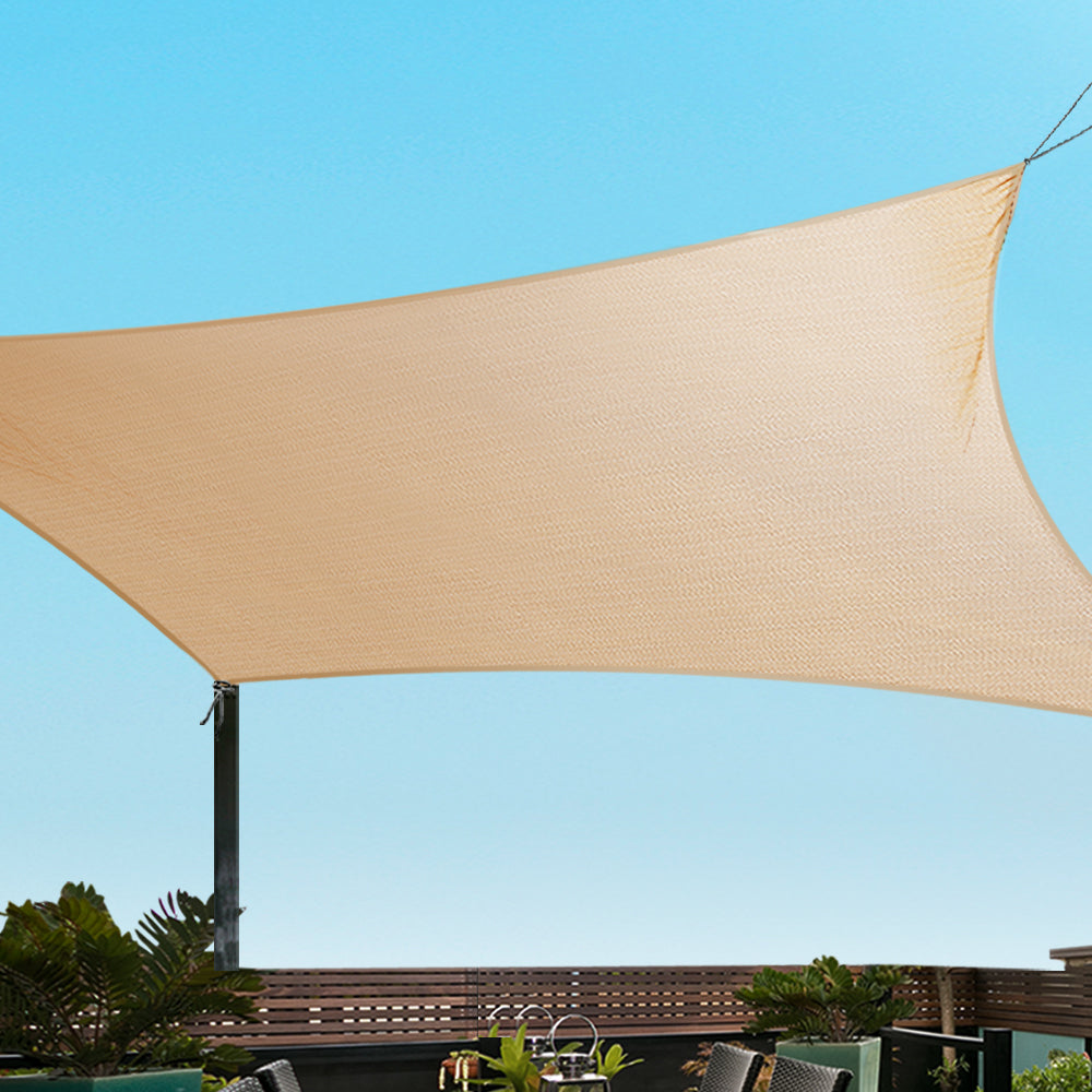 Instahut 2.5x3m Shade Sail Sun Shadecloth 280gsm Sand - Newstart Furniture