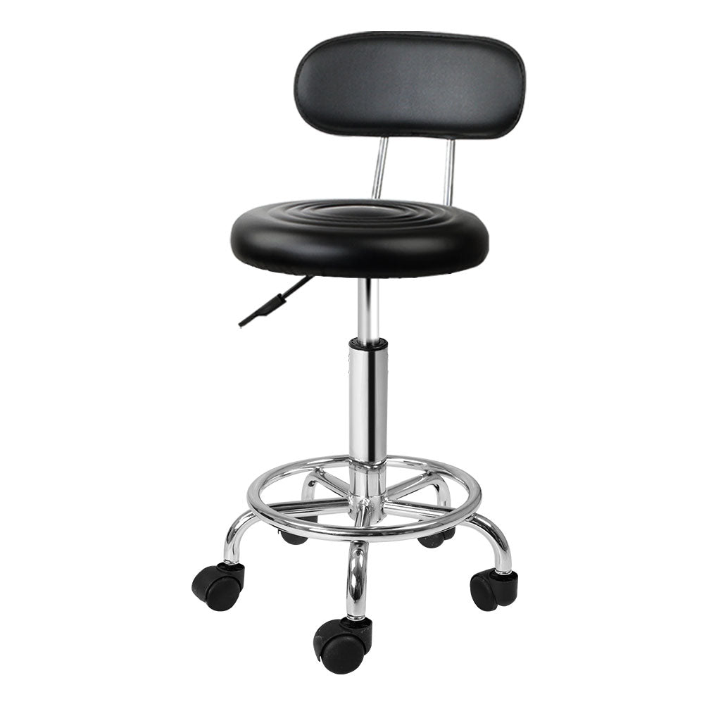 Artiss Salon Stool Swivel Chair Backrest Barber Hairdressing Hydraulic Height - Newstart Furniture