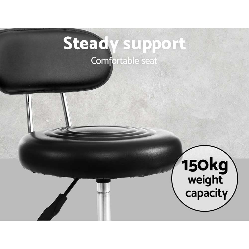 Artiss Salon Stool Swivel Chair Backrest Barber Hairdressing Hydraulic Height - Newstart Furniture
