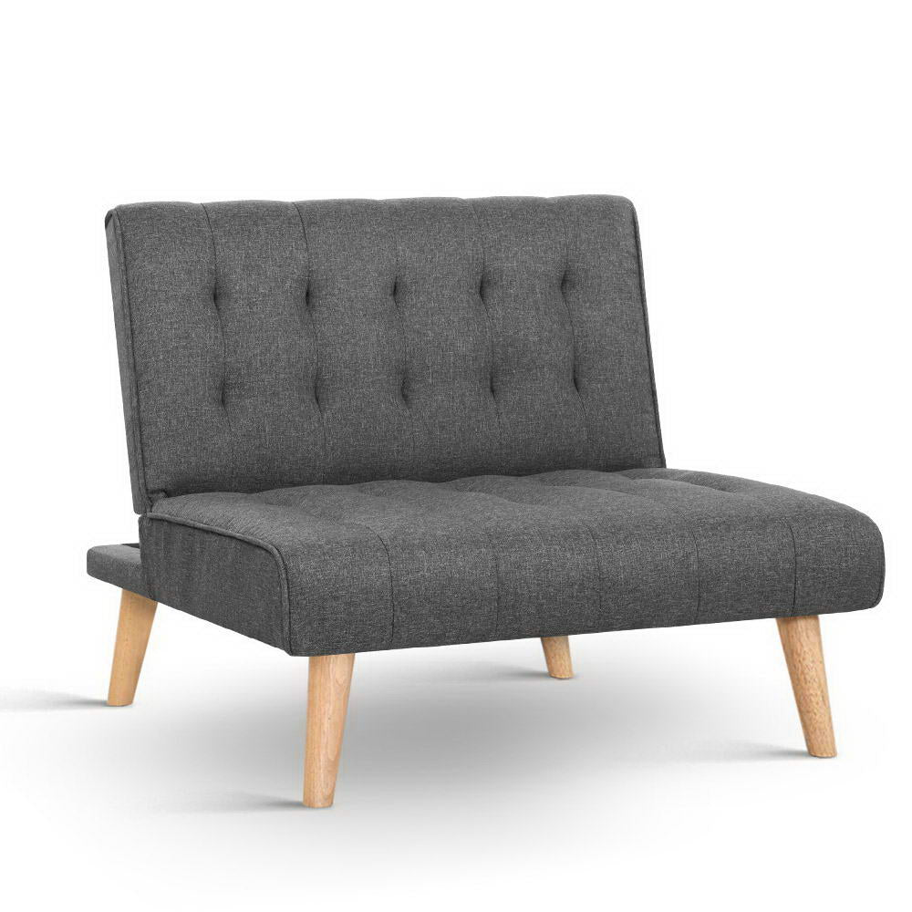 Artiss Linen Sofa Bed Lounge Chair Single Seater Modular Bed Set - Newstart Furniture