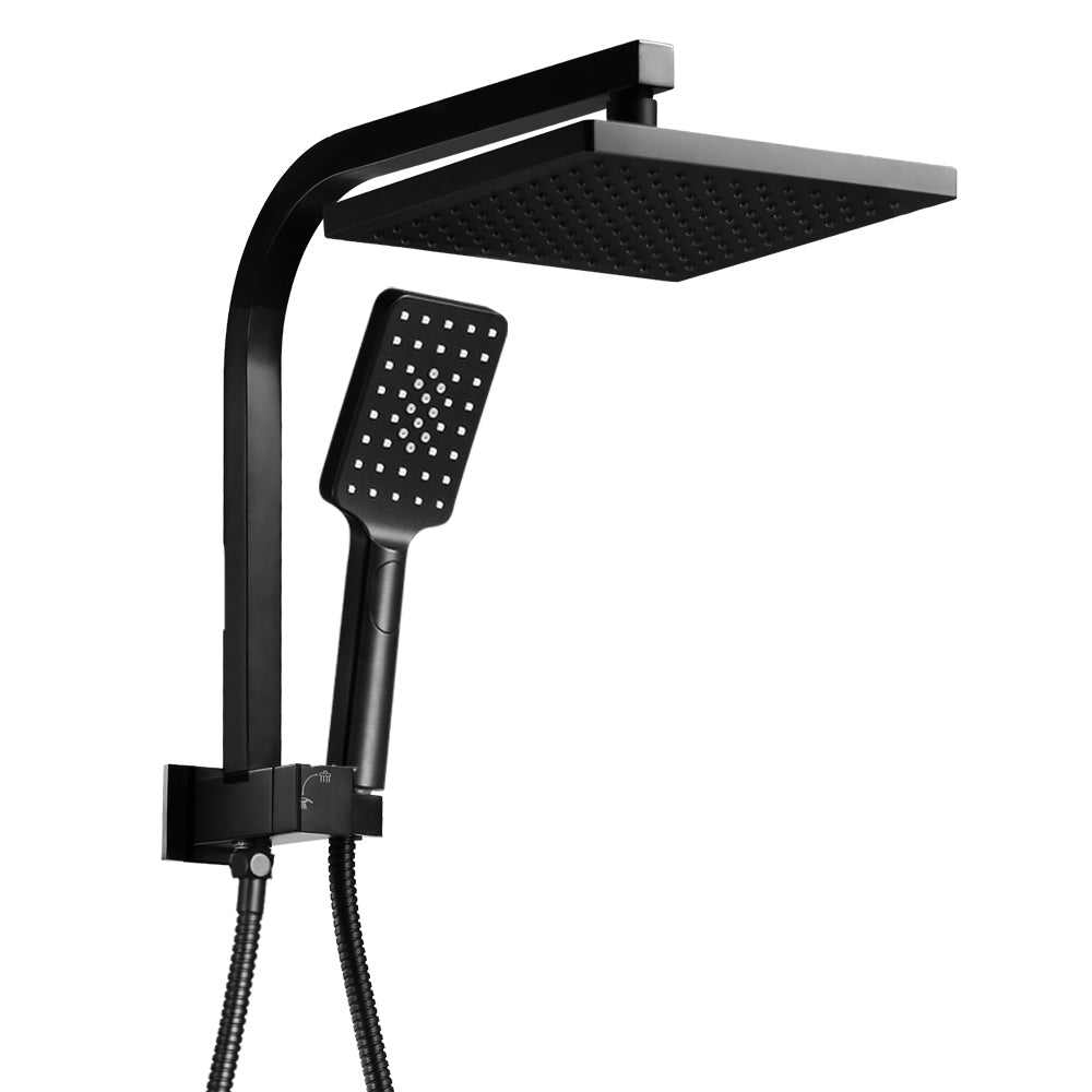 Cefito WELS 8'' Rain Shower Head Set Square Handheld High Pressure Wall Black - Newstart Furniture