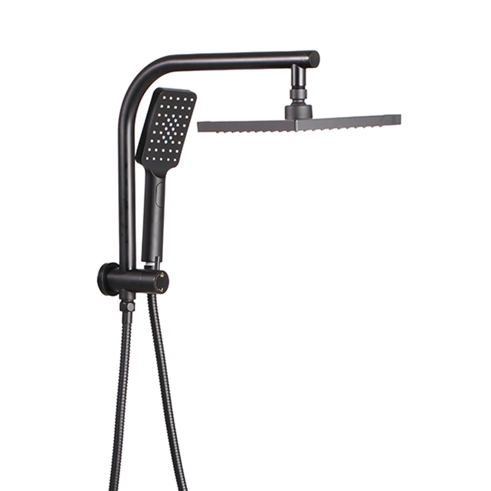 Cefito WELS 8'' Rain Shower Head Set Square Handheld High Pressure Wall Black - Newstart Furniture