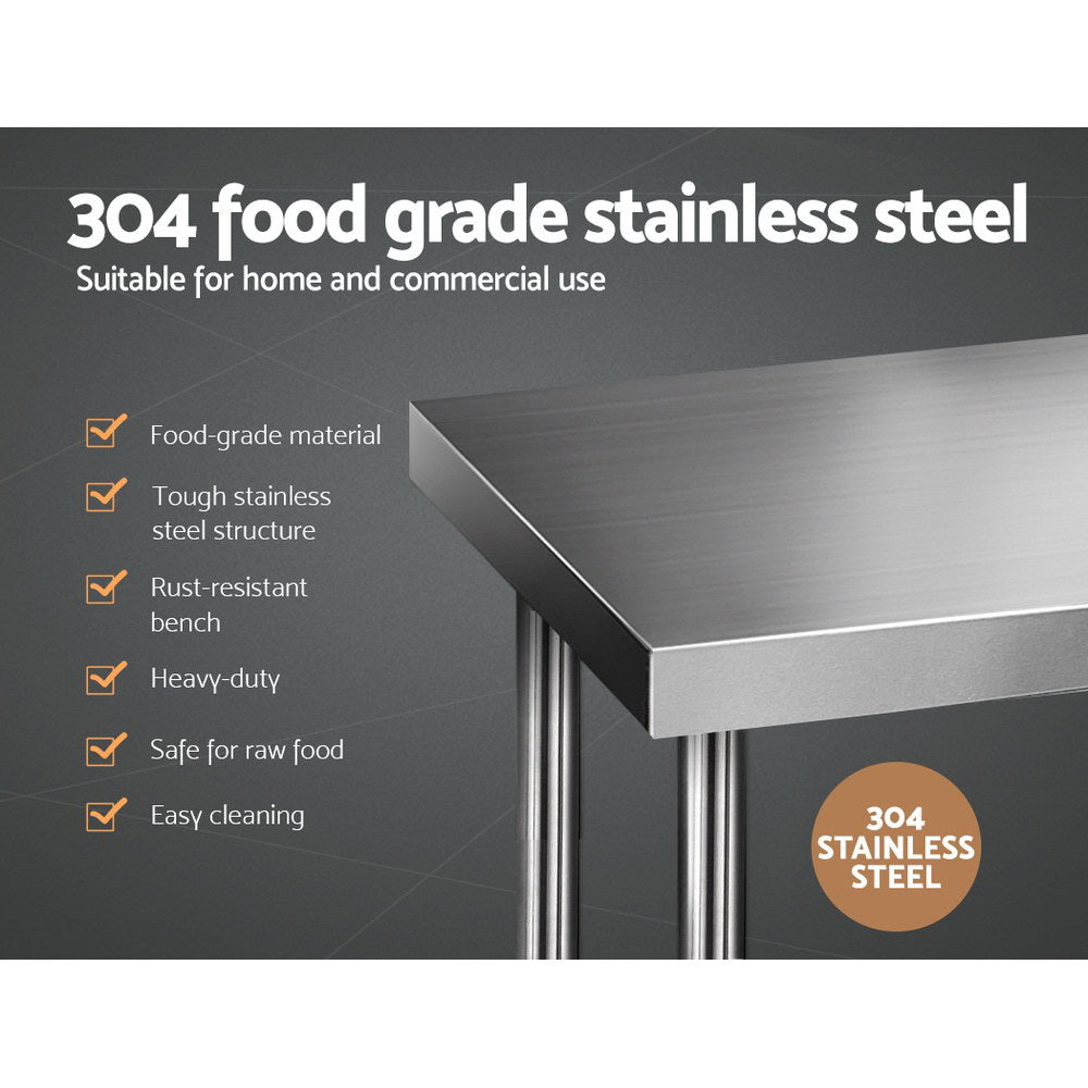 Cefito 1219 x 610mm Commercial Stainless Steel Kitchen Bench - Newstart Furniture