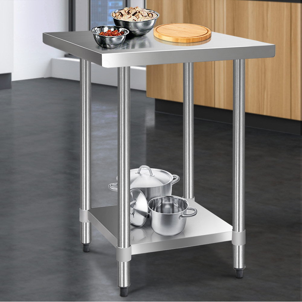 Cefito 762 x 762mm Commercial Stainless Steel Kitchen Bench - Newstart Furniture