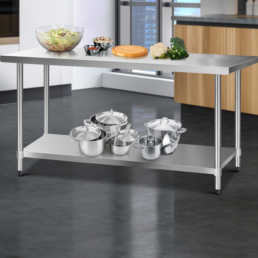 Cefito 1829 x 762mm Commercial Stainless Steel Kitchen Bench - Newstart Furniture
