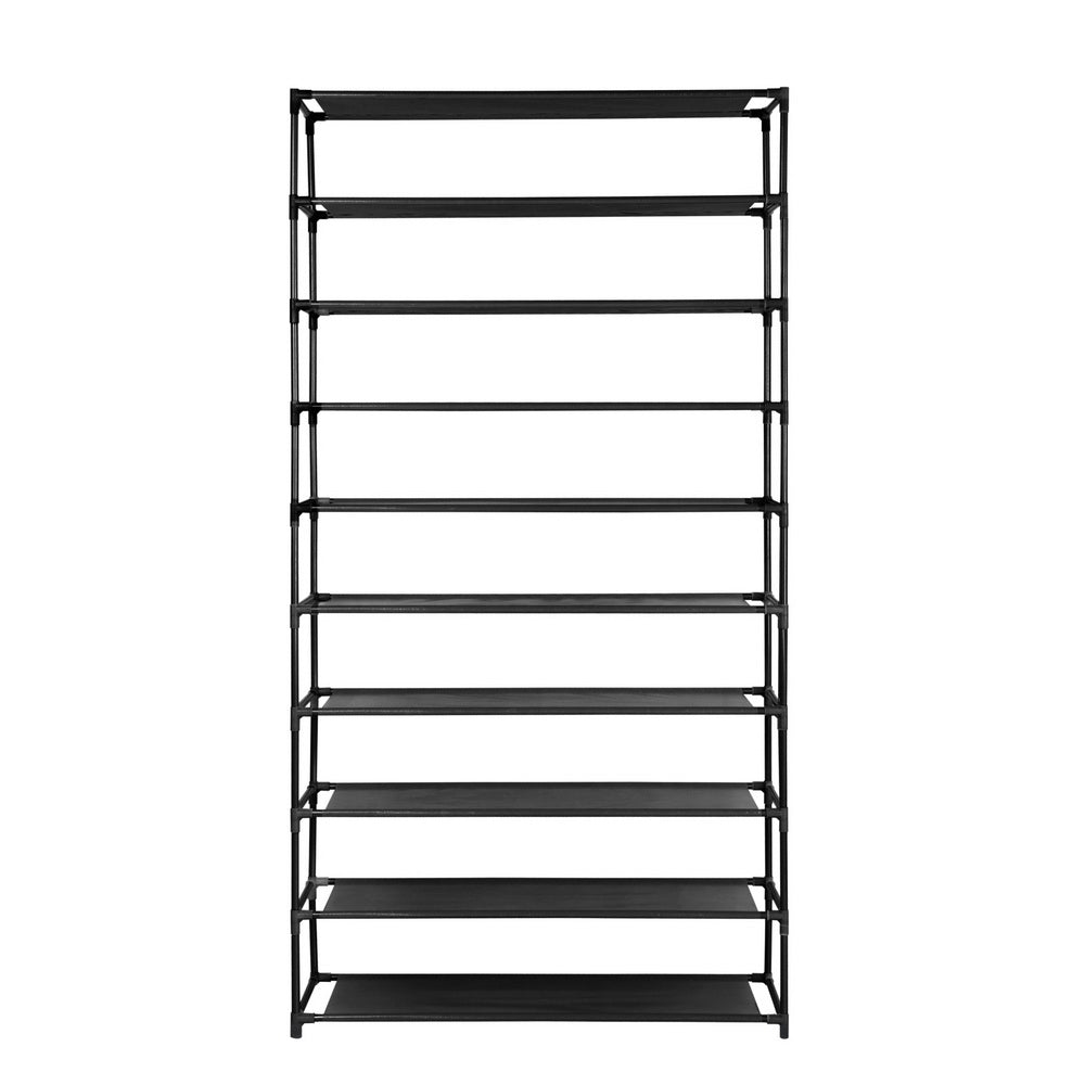 Artiss Shoe Rack 10-Tier (50 Pair) Shoes Organiser DIY Stackable Organizer Storage Shelf Stand Holder Portable Wardrobe Black - Newstart Furniture