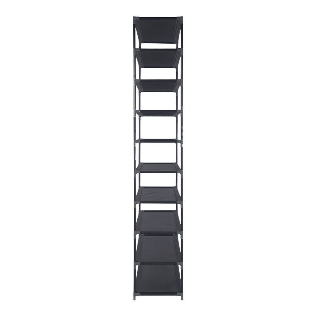 Artiss Shoe Rack 10-Tier (50 Pair) Shoes Organiser DIY Stackable Organizer Storage Shelf Stand Holder Portable Wardrobe Black - Newstart Furniture