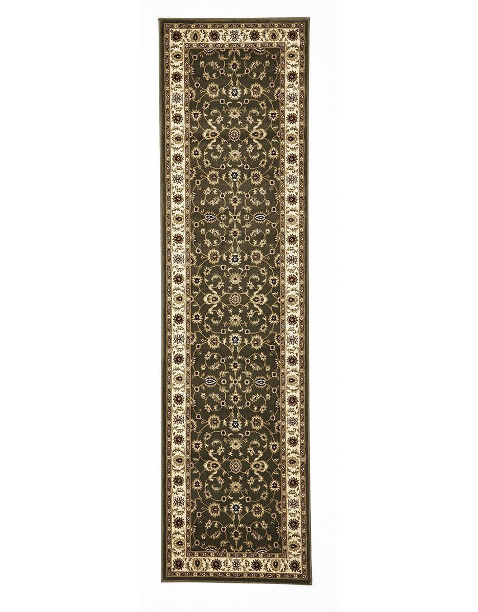Sydney Collection Classic Rug Green with Ivory Border - Newstart Furniture