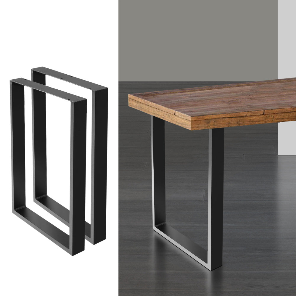 Artiss 2x Coffee Dining Steel Table Legs 71x50CM Industrial Vintage Bench Metal Box - Newstart Furniture