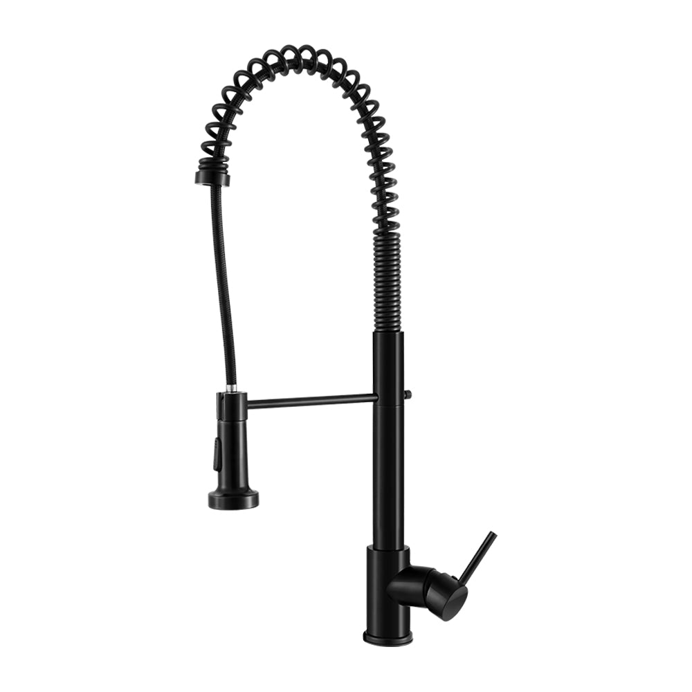 Cefito Pull Out Kitchen Tap Mixer Basin Taps Faucet Vanity Sink Swivel Brass WEL In Black - Newstart Furniture