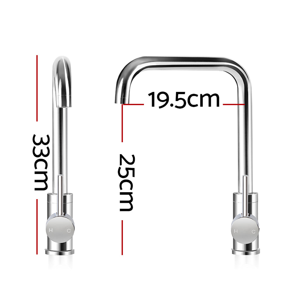 Cefito Mixer Kitchen Faucet Tap Swivel Spout WELS Silver - Newstart Furniture