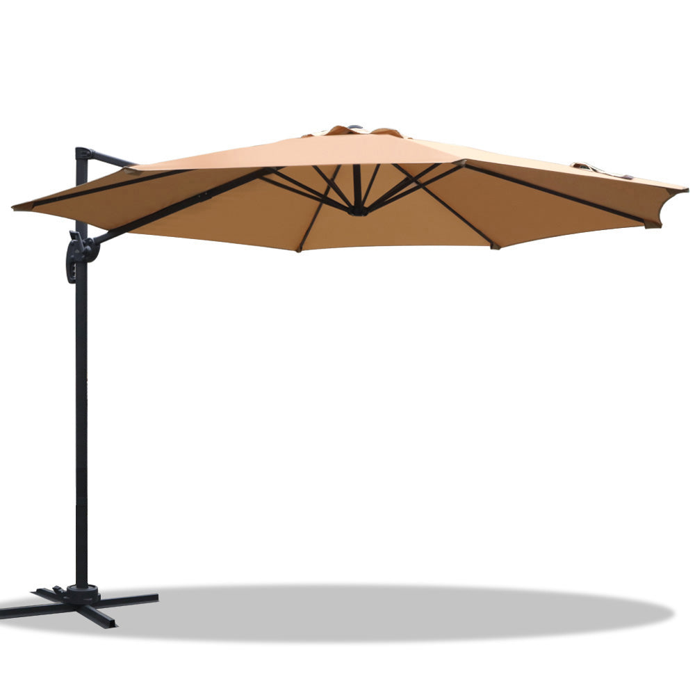 Instahut Roma Outdoor Umbrella - Beige - Newstart Furniture