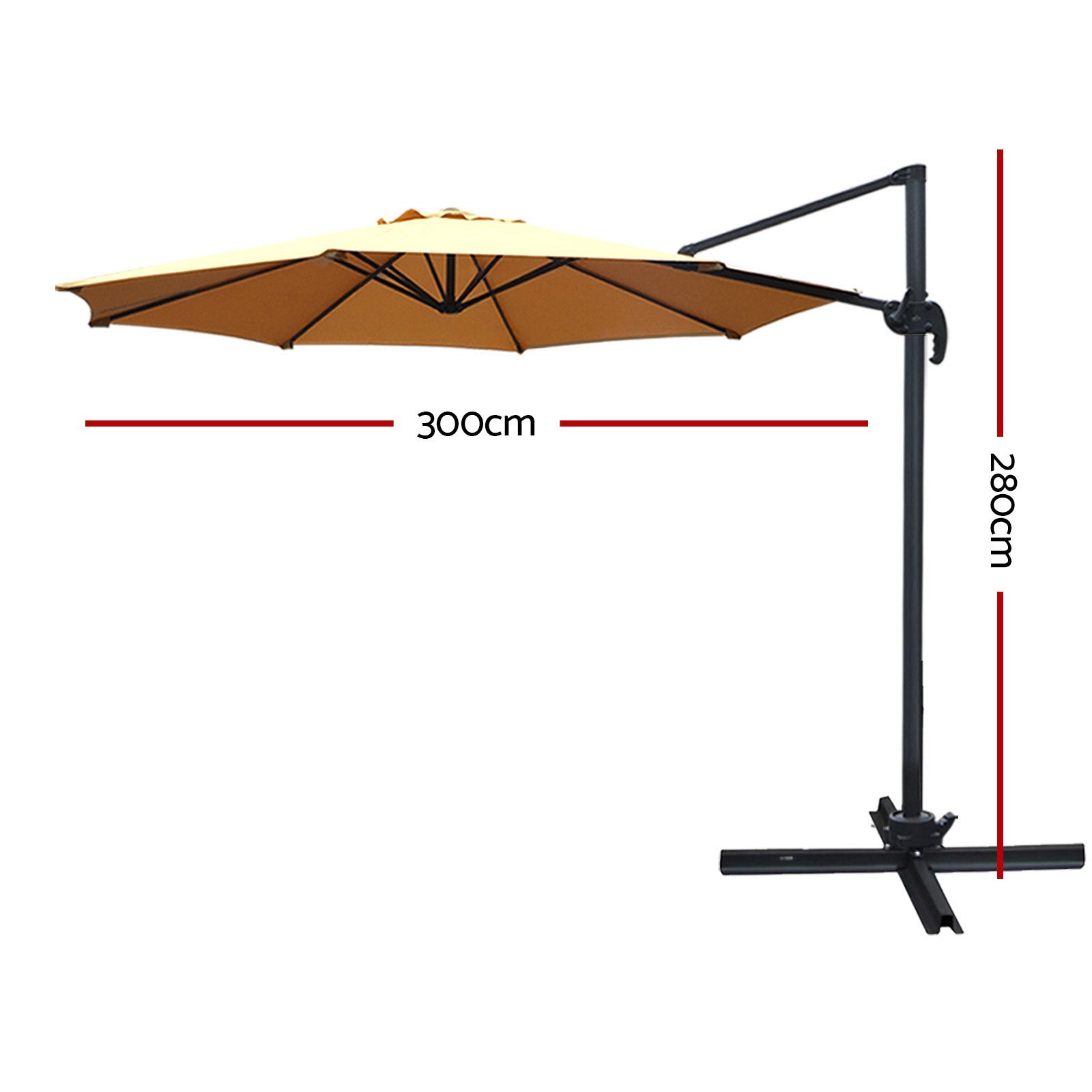 Instahut Roma Outdoor Umbrella - Beige - Newstart Furniture