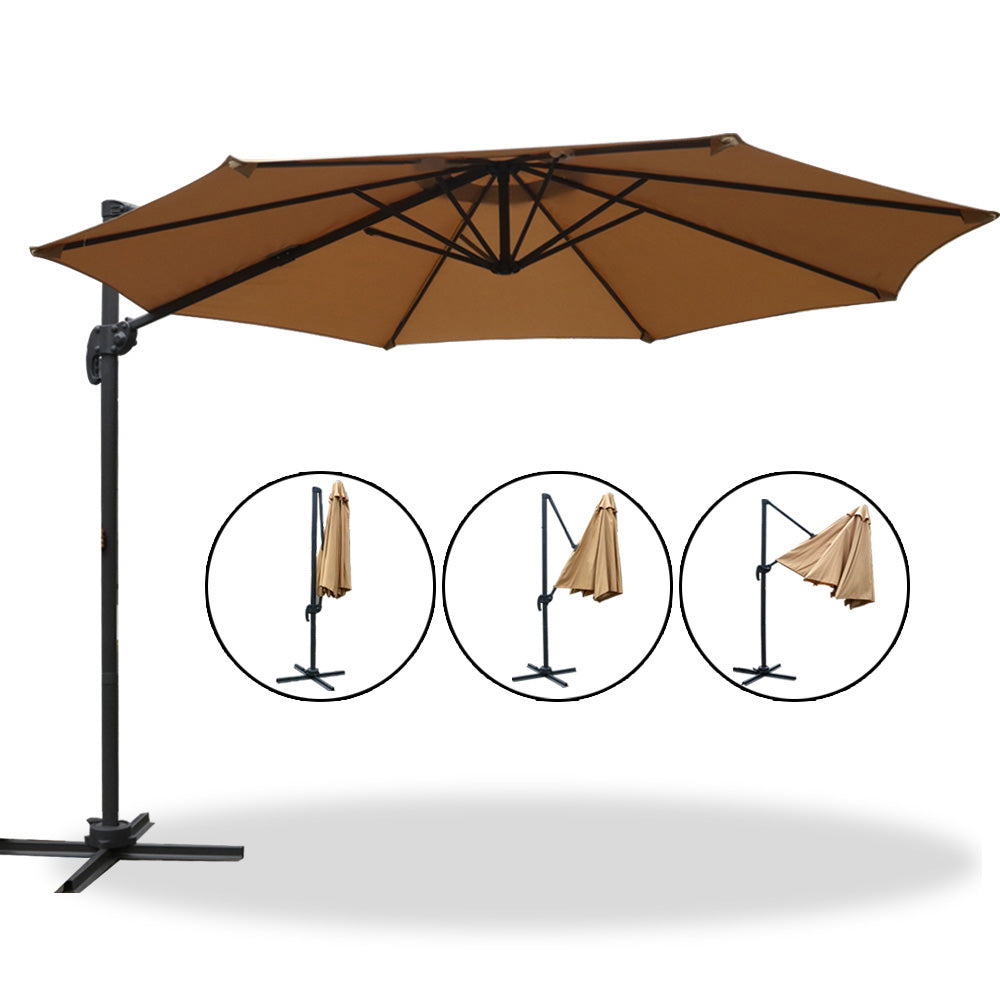 Instahut Roma Outdoor Umbrella - Beige - Newstart Furniture