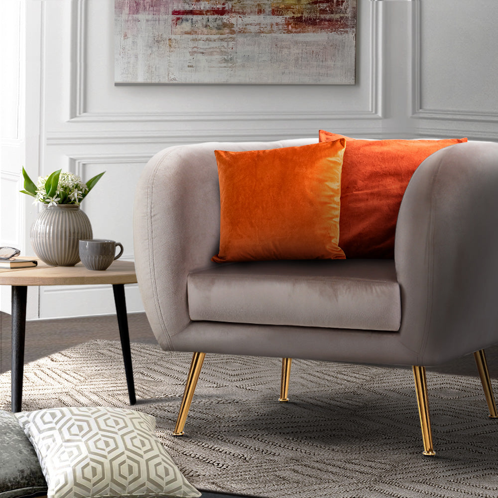 Artiss Armchair Lounge Arm Chair Sofa Accent Armchairs Chairs Couch Velvet Beige - Newstart Furniture