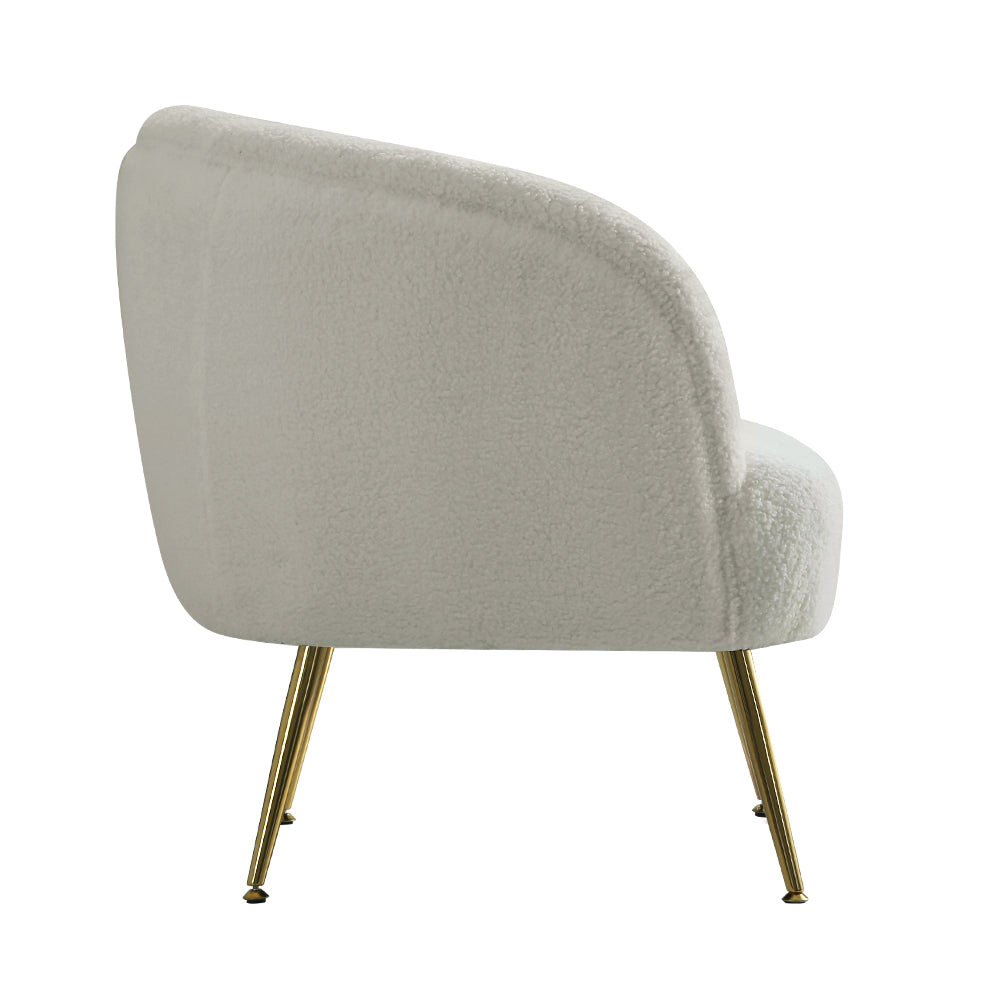Artiss Armchair Lounge Chair Accent Chairs Armchairs Sherpa Boucle Sofa White - Newstart Furniture
