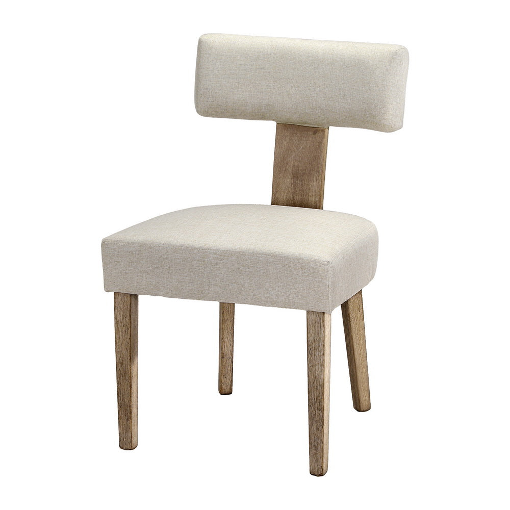 Artiss Milford Linen Dining Chairs Set of 2 | Beige Wooden Frame