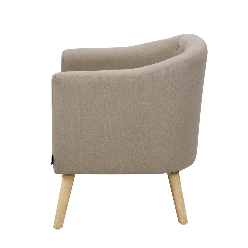 Artiss ADORA Armchair Tub Chair Single Accent Armchairs Sofa Lounge Fabric Beige - Newstart Furniture