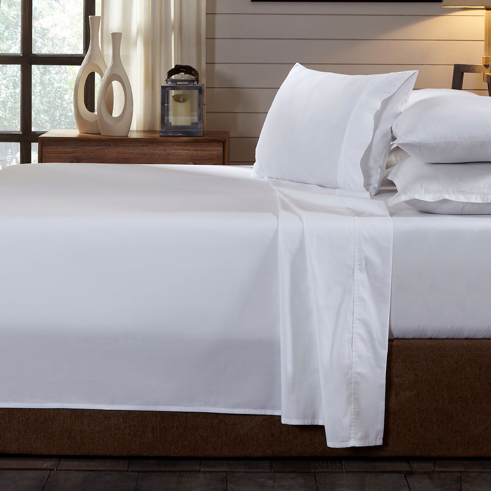 Royal Comfort 250TC Organic Cotton Queen Sheet Set | White