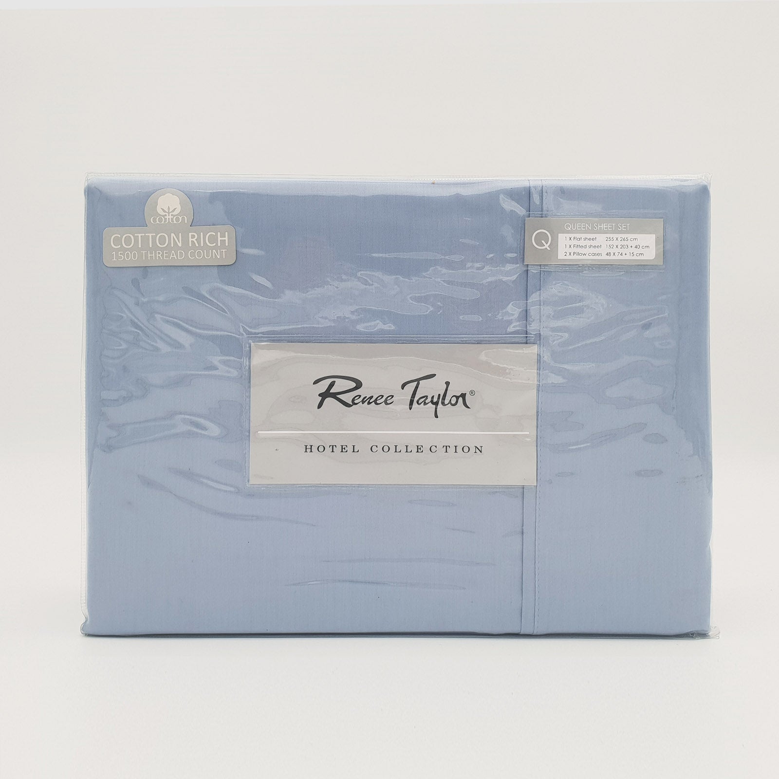 Renee Taylor 1500TC Cotton Blend King Sheet Set | Indigo