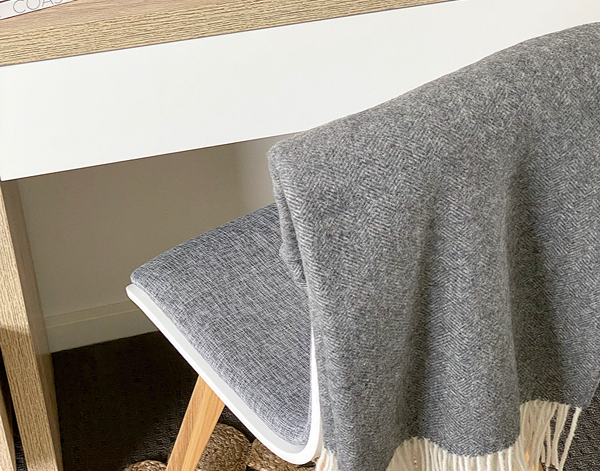 Hampton Throw - Merino Wool Blend - Dark Grey - Newstart Furniture