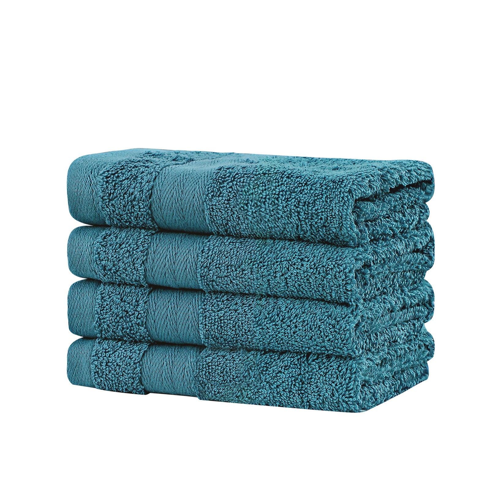 Linenland Bath Towel Set - 4 Piece Cotton Washcloths - Blue - Newstart Furniture
