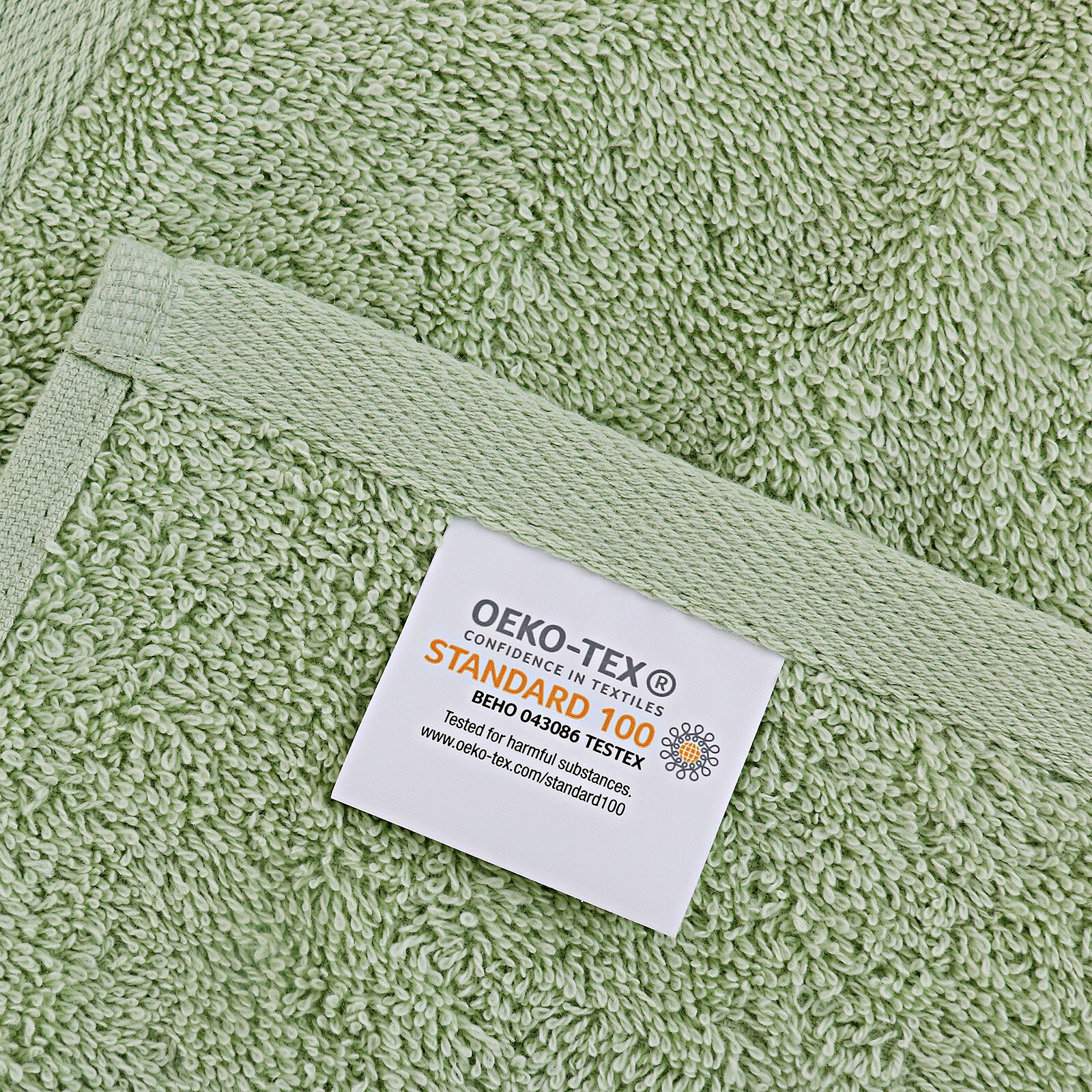 Linenland Bath Towel Set - 4 Piece Cotton Washcloths - Sage Green - Newstart Furniture