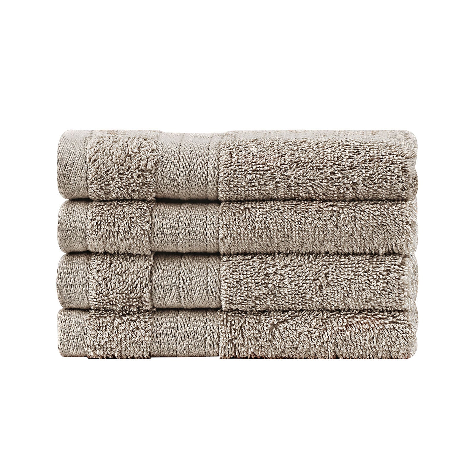 Linenland Bath Towel Set - 4 Piece Cotton Washcloths - Sandstone - Newstart Furniture