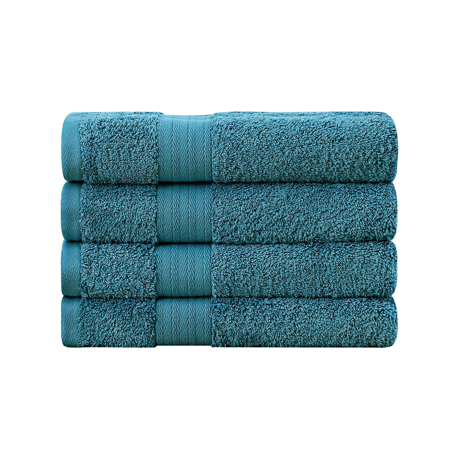 Linenland Bath Towel 4 Piece Cotton Hand Towels Set - Blue - Newstart Furniture
