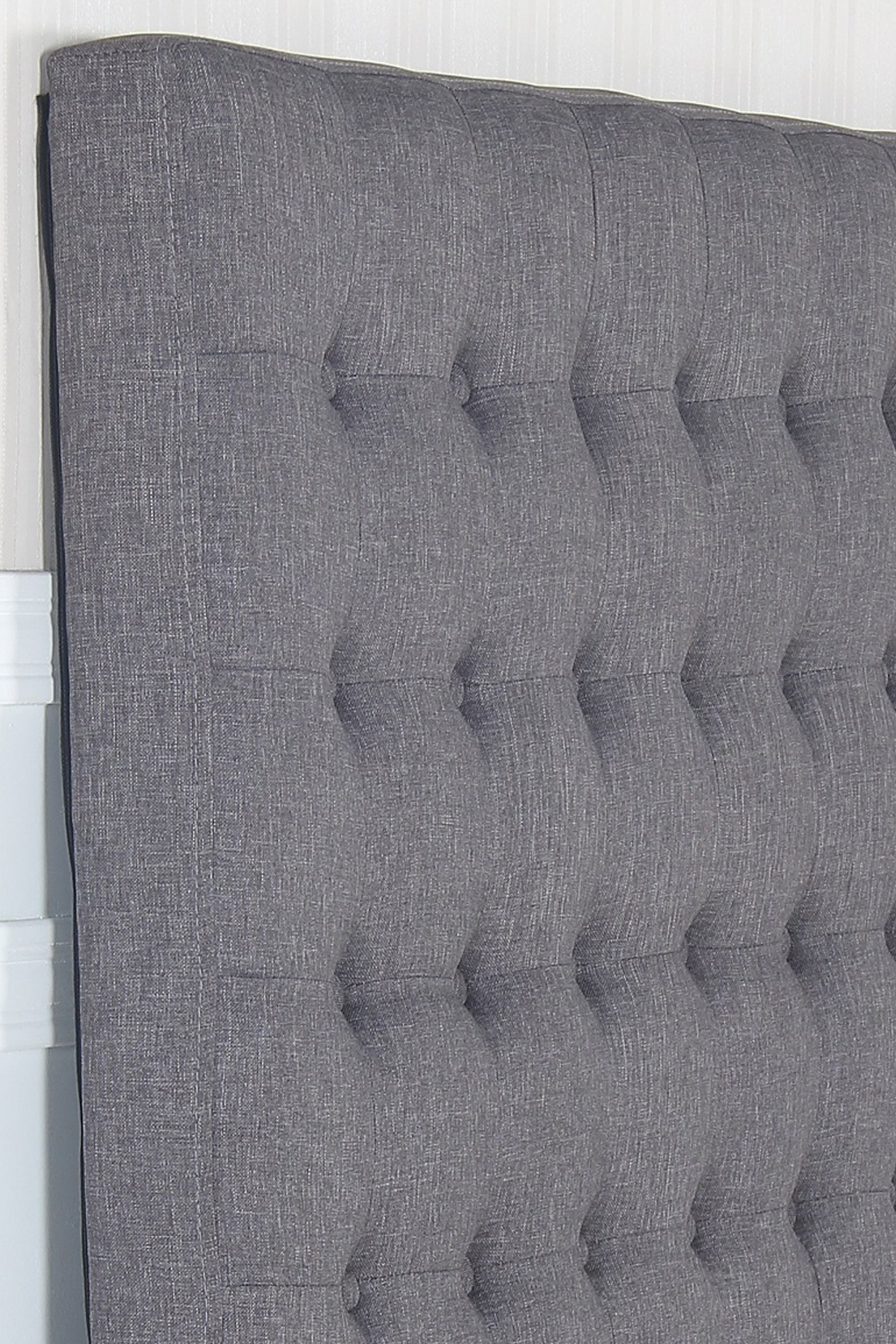 Double Charcoal Tufted Linen Headboard | Cilantro Collection