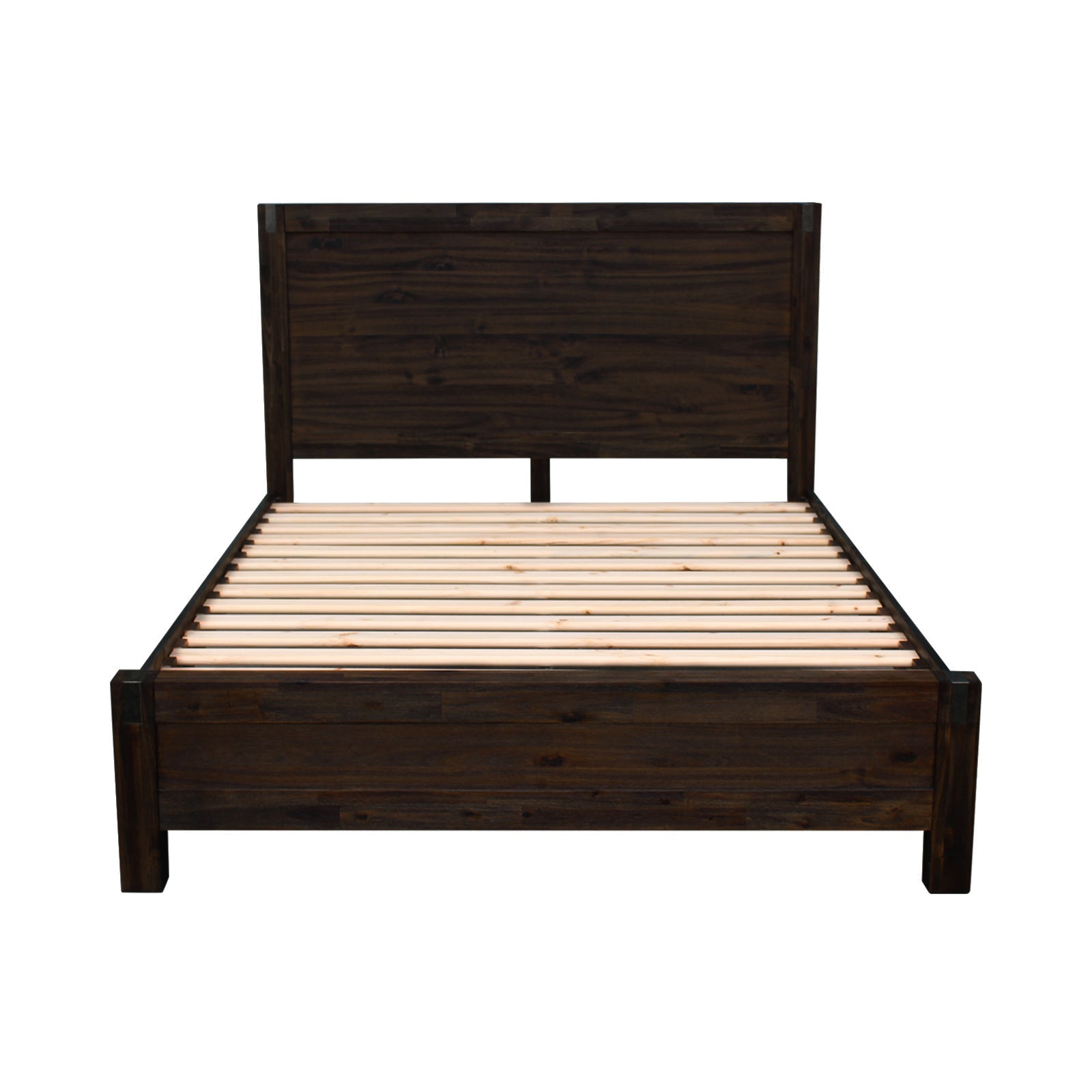 King Size Acacia Wood Bed Frame | Nowra Collection in Chocolate