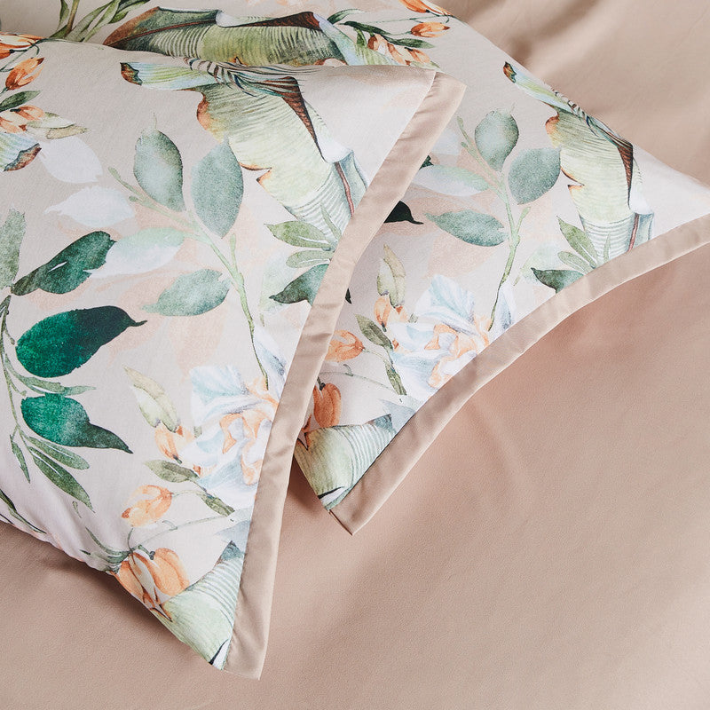 Botanical Celine Microfibre Quilt Cover Set-queen size - Newstart Furniture