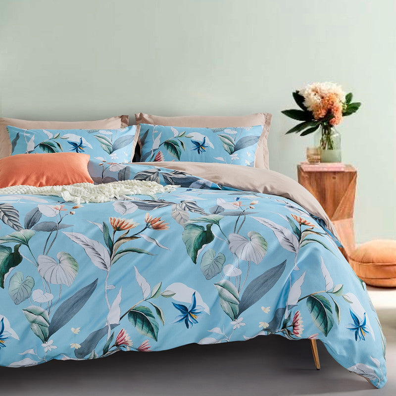 Botanical Sarah Microfibre Quilt Cover Set-queen size - Newstart Furniture